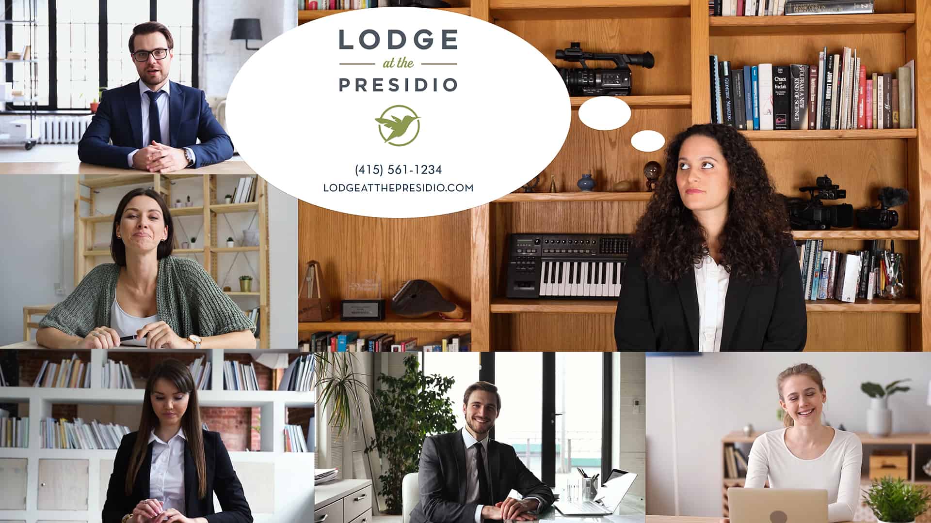 Amber In Zoom Meeting Thinking About Lodge at the Presidio