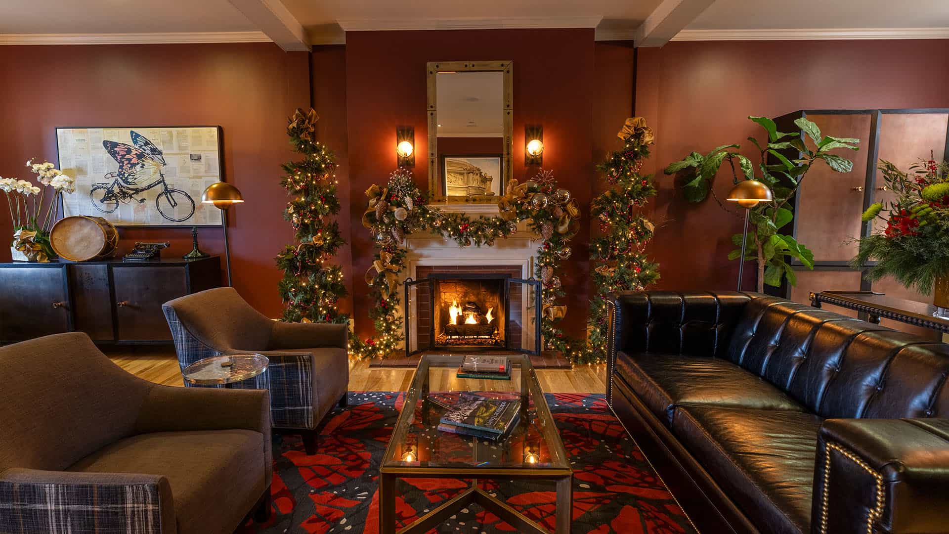 Inn at the Presidio Festive Refresh Lobby Decorated For Christmas