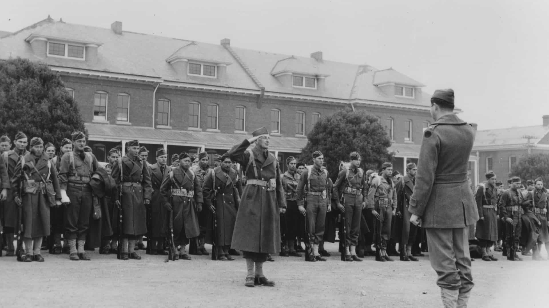 Presidio Military - 53 Infantry "All Present" In Front Of the Montgomery Street Barracks