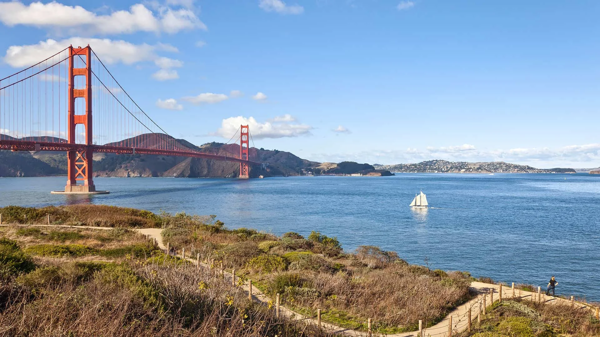 Crissy Field With Golden Gate Bridge